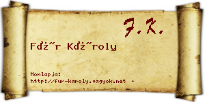 Für Károly névjegykártya